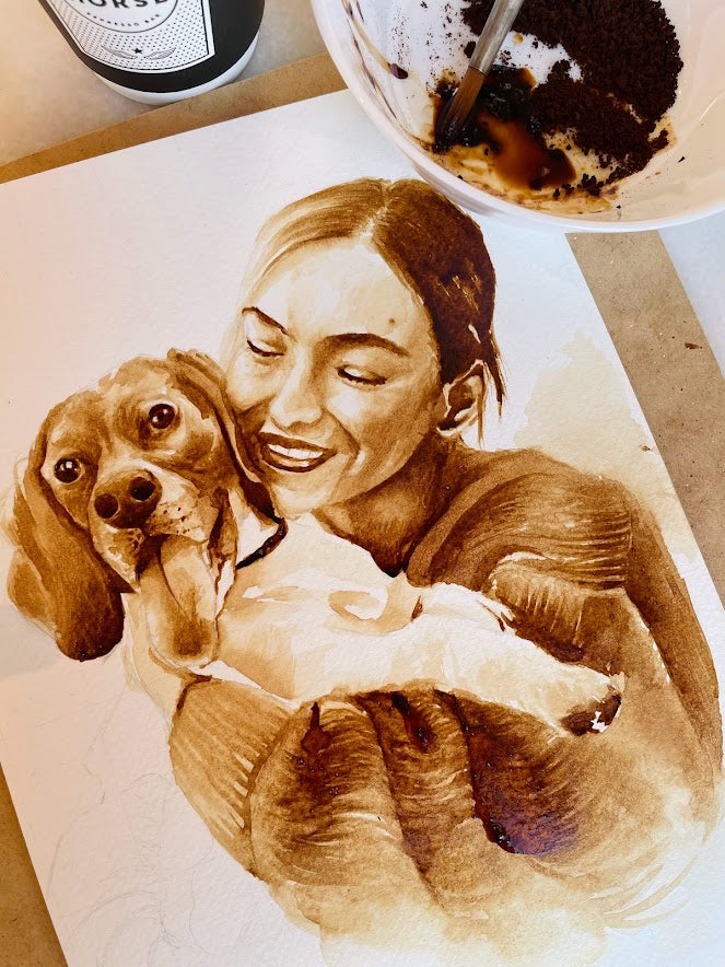 12" x 16" : Custom Pet Portrait From Photo